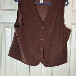 Orvis Chocolate Brown Sleeveless Button-Down Shirt